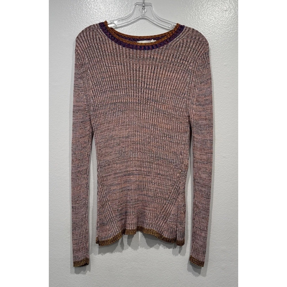 ZIMMERMANN Marled Sweater Womens Size 3 Ribbed Knit Long Sleeve Pastel Colors